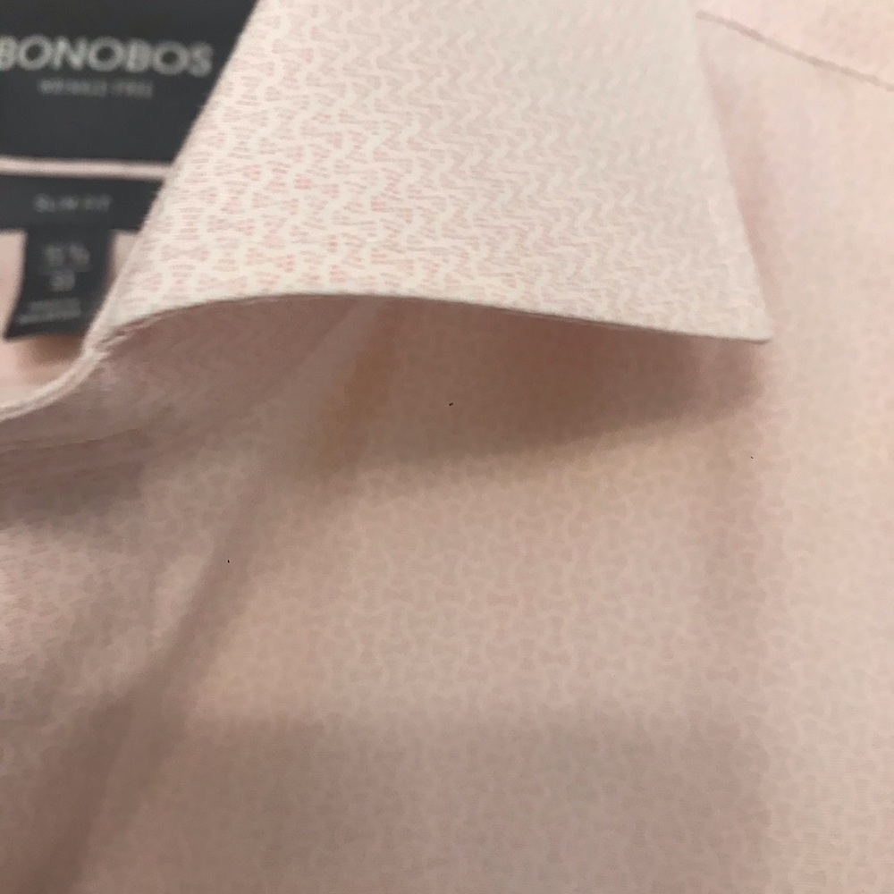 Men’s Bonobos Slim Fit Pink 100% Cotton Shirt - Size 15.5 / 33 - Picture 4 of 10